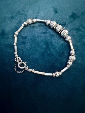 🥀Sterling Silver statement Bracelet with Safety Chain & (98% Liquid Silver)🥀